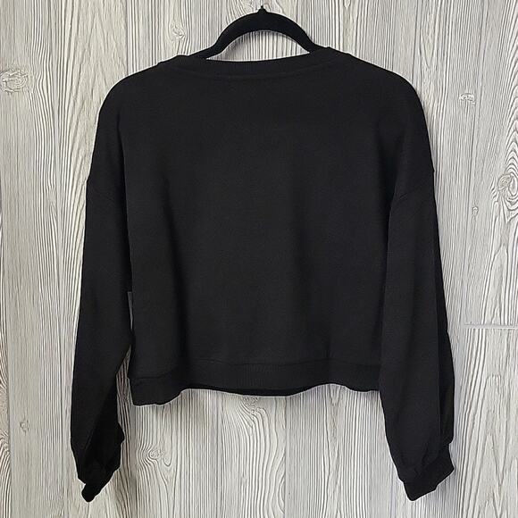 BP Black Jindo Cropped Sweater with Embroidered Dog Patch Womens Small NWT - Picture 8 of 13